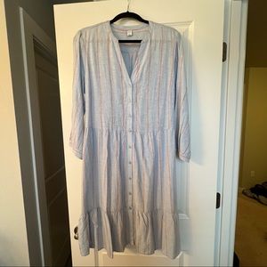 Old Navy blue striped midi dress